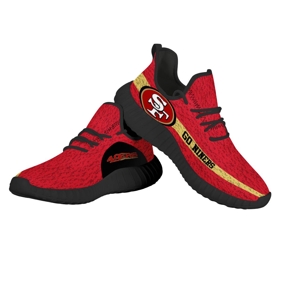 Women's San Francisco 49ers Mesh Knit Sneakers/Shoes 014